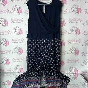 Cleo pants suit jumper one piece onesie Navy Geometric paisley pants top